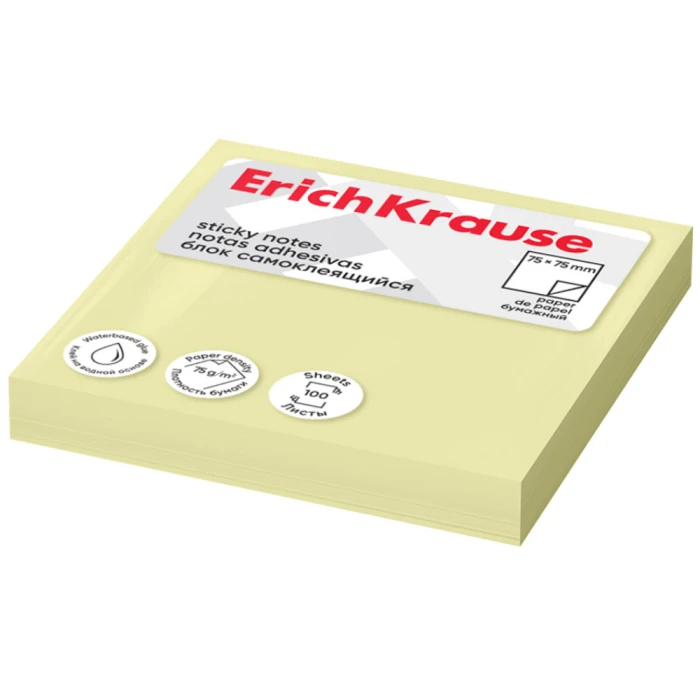 ErichKrause self-adhesive paper note pad, 100 sheets, 75x75 mm