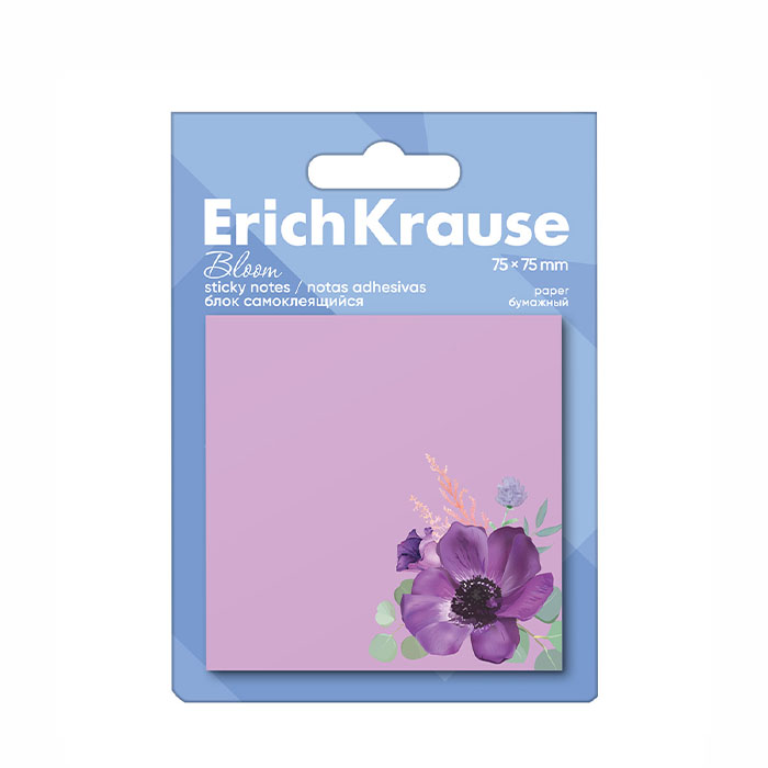  Блок самоклеящийся бумажный ErichKrause Pastel Bloom, 75х75 мм 