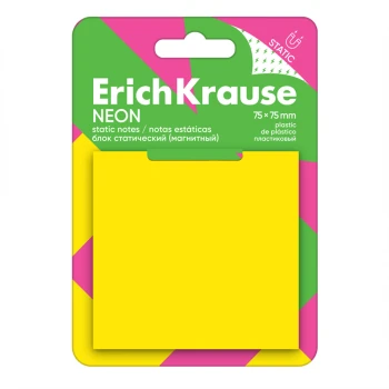Թուղթ նշումի ինքնակպչուն ErichKrause Неон 50 թերթ 75x75 մմ ||Блок статический (магнитный) ErichKrause Неон, 50 листов 75х75 мм ||ErichKrause Neon Static (Magnetic) Note Cube, 50 sheets, 75x75 mm