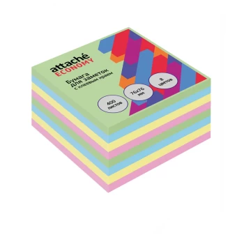 Թուղթ նշումի Attache ինքնակչուն 8 երանգ 76х76 մմ 400 հատ ||Стикеры Attache Economy 76х76 мм 8 цветов 400 листов ||Attache Economy stickers 76x76 mm, 8 colors, 400 sheets