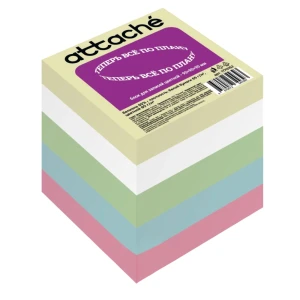 Блок для записей Attache Economy 6 цвета 90x90x90 мм 