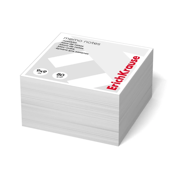 Glued note paper ErichKrause, 90x90x50 mm, white