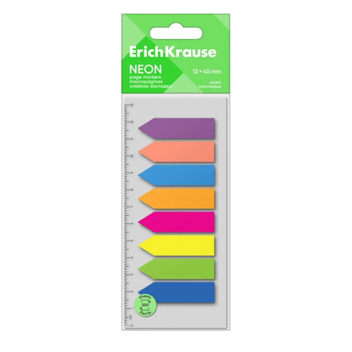 Էջանիշ ErichKrause Neon 8 գույն 200 թերթ 45х12 մմ 