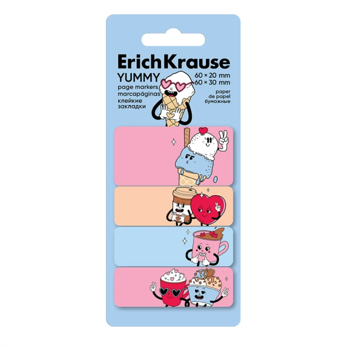 Էջանիշ ErichKrause Yummy 80 թերթ 60x20 մմ, 60x30 մմ 