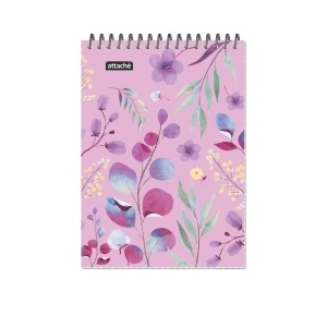 Նոթատետր վանդակավոր Attache Цветы A5 զսպանակով 60 թերթ 