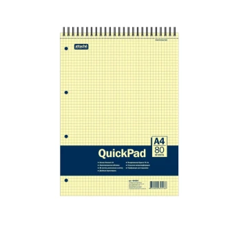 Նոթատետր Attache Yellow Pad A4 զսպանակով 80 թերթ
